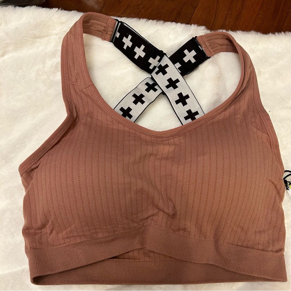 BP Nordstrom‎ Wildfang tank bra size medium in tan burlwood NWT